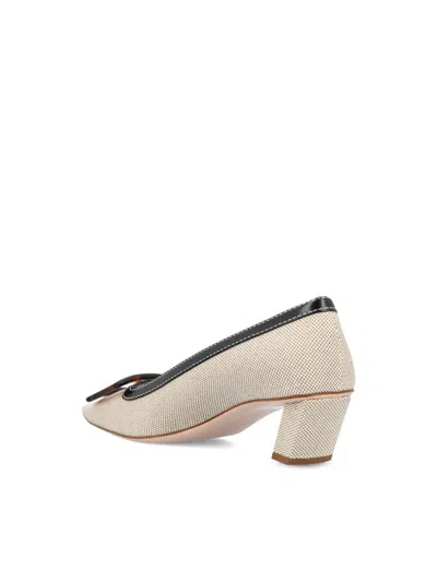 Roger Vivier Belle Vivier 45 Canvas Pumps In Neutral