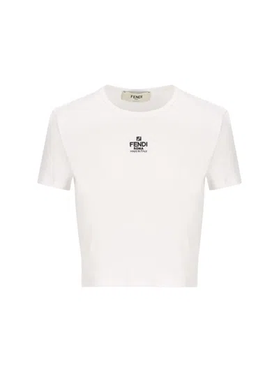 Fendi T-shirt And Polo Shirt In White