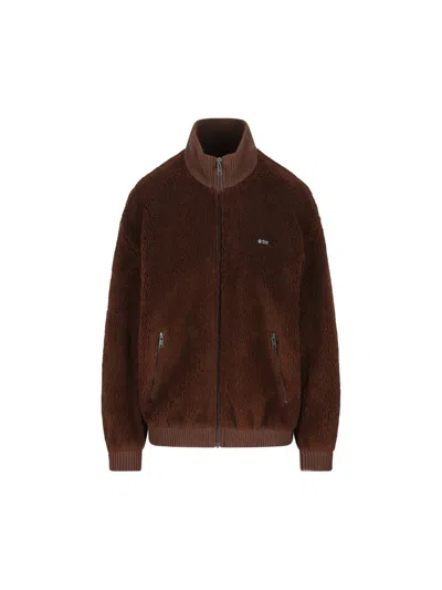 Prada Fleece Jacket In Brown