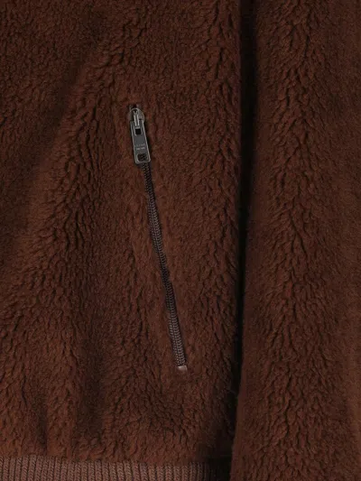 Prada Fleece Jacket In Brown