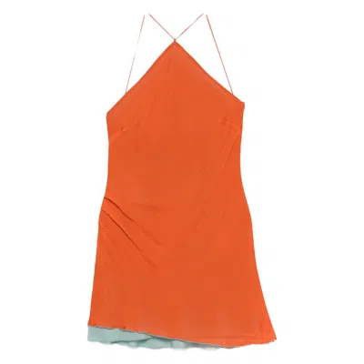 Sir Danica Halterneck Mini Skirt In Orange
