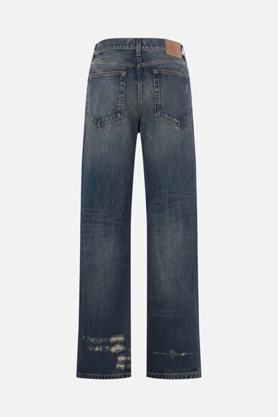 Prada Five Pocket Jeans In Washed Denim In Blue
