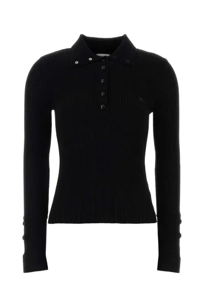 Courrèges Courreges Black Viscose Blend Polo Shirt In Black