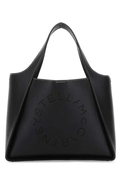 Stella Mccartney Black Alter Mat Stella Logo Shoulder Bag In Black