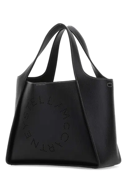 Stella Mccartney Black Alter Mat Stella Logo Shoulder Bag In Black