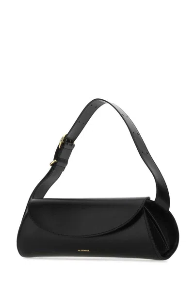 Jil Sander Cannolo Black Nappa Leather Mini Bag In Black