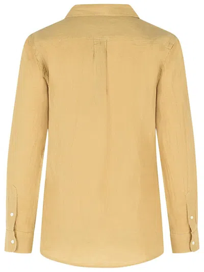 Polo Ralph Lauren Beige Linen Shirt In Sand