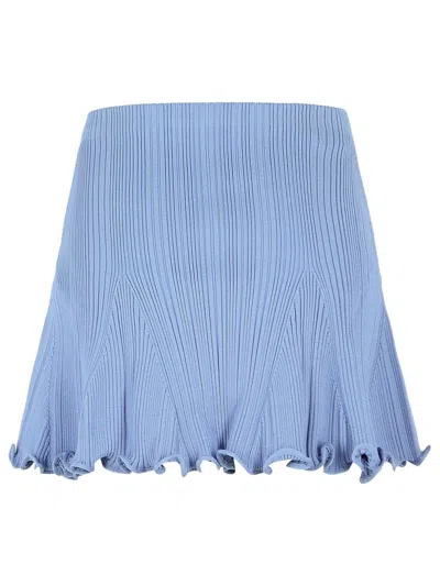Self-portrait Pearl Skirt In Light Blue Viscose Blend In Blue