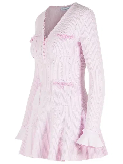 Self-portrait Pink Viscose Blend Mini Dress In Pink