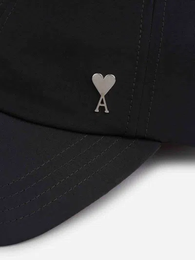 Ami Alexandre Mattiussi Black Nylon Ami De Coeur Stud Cap In Black