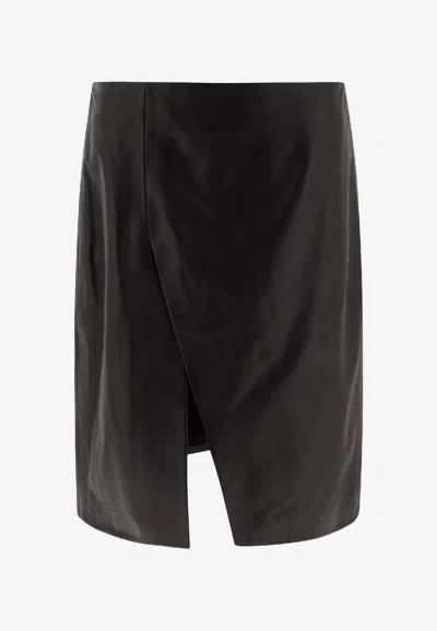 Loulou Studio Leather Mini Skirt In Black