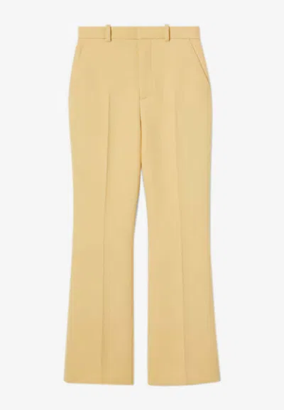 Gucci Wool Straight-leg Pants In Yellow