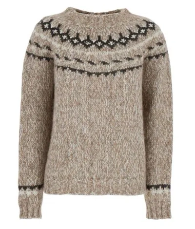 P.a.r.o.s.h Parosh Moline` Round Neck Sweater In Neutral