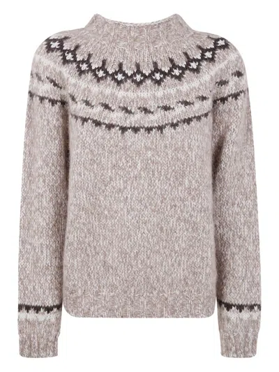 P.a.r.o.s.h Parosh Moline` Round Neck Sweater In Neutral