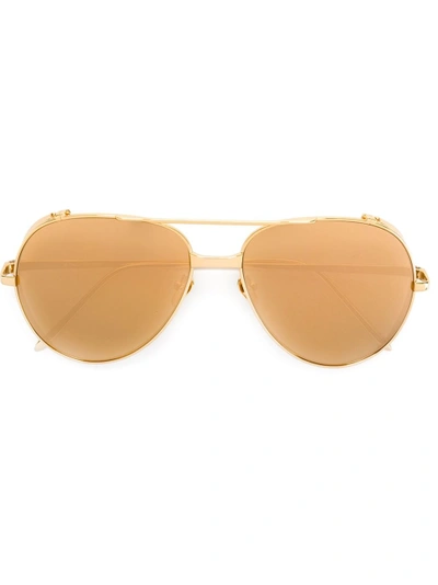 Shop Linda Farrow '426' Aviator Sunglasses