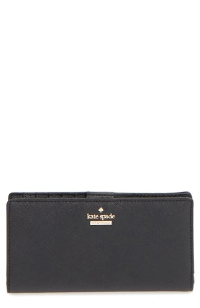 Shop Kate Spade 'cameron Street - Stacy' Textured Leather Wallet In Black