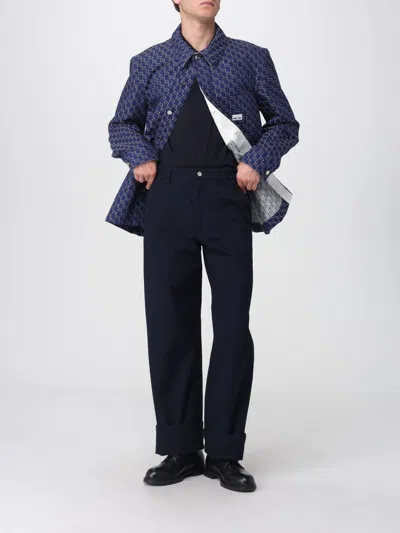 Gucci Gg Shadow-jacquard Cotton Jacket In Blue