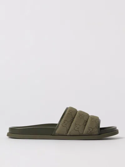 Gucci Green Shoes Sandals In Gray