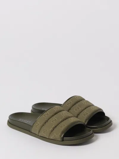 Gucci Green Shoes Sandals In Gray