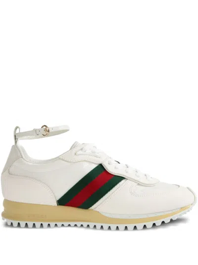 Gucci Motion Sneaker With Adjustable Ankle Strap In White