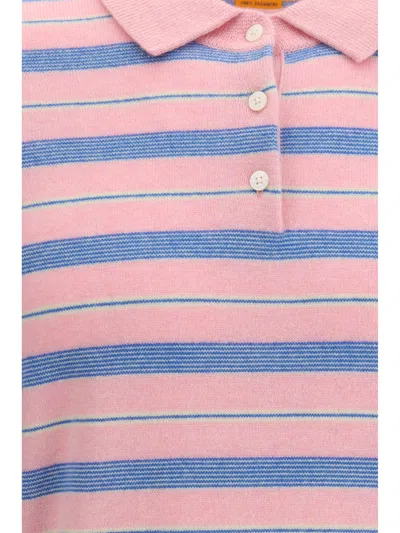 Guest In Residence Striped Three-button Polo Shirt In Multi