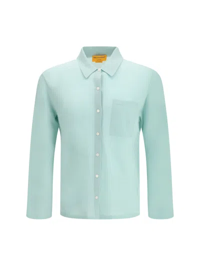 Guest In Residence Buttoned Chest-pocket Shirt In Blue