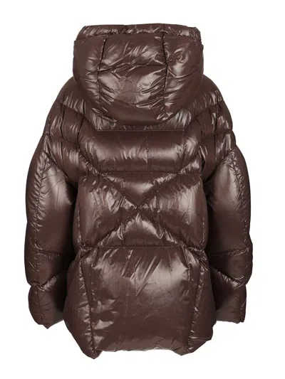 Khrisjoy Iconic Milano Puffer In Shiny Nylon Coats Brown In Brown