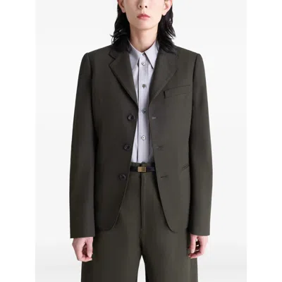 Lemaire Single-breasted Tailored Blazer In Black