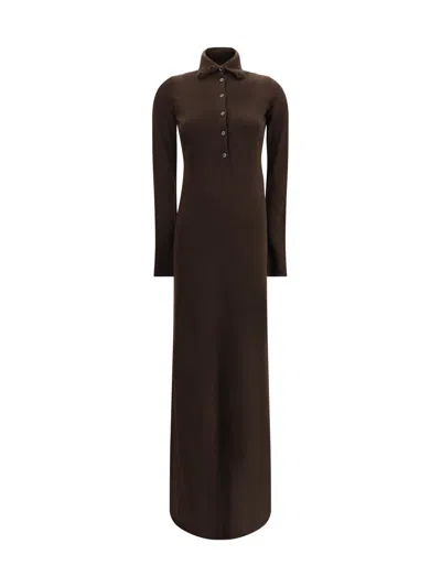 Tom Ford Long Knit Dress In Brown
