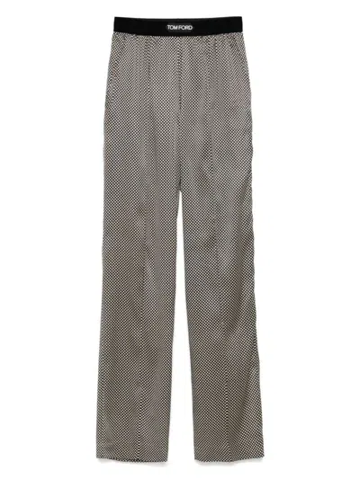 Tom Ford Polka Dot Signature Silk Pj Pants Clothing In Gray