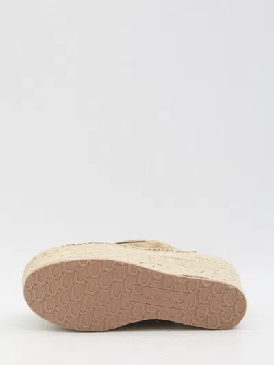 Gianvito Rossi Maxilla 100 Suede Platform Espadrille Mules In Brown