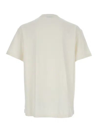 Polo Ralph Lauren Grey Crewneck T-shirt With Logo Print On The Front In Cotton Man In White