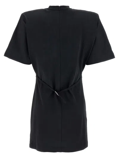 Pinko 'grady' Dress With Short Sleeves And Belted Waist In Black