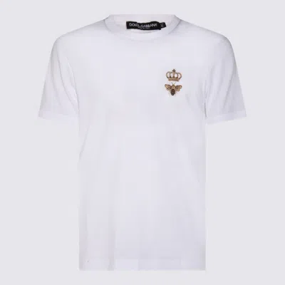 Dolce & Gabbana Embroidered Cotton T-shirt In White