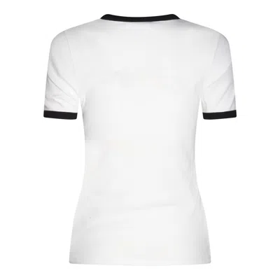 Courrèges Contrast Trim Short-sleeve T-shirt In White
