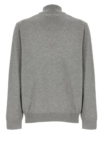 Ralph Lauren High Neck Long Sleeve Knit Sweater In Gray