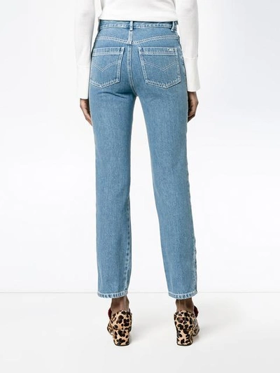 Shop Chloé Scalloped Jeans In Blue