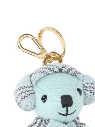 Burberry Thomas Teddy Bear Keyring Charm In Blue