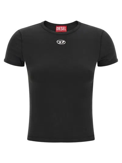 Diesel Uncutieslong-od T-shirt In Black