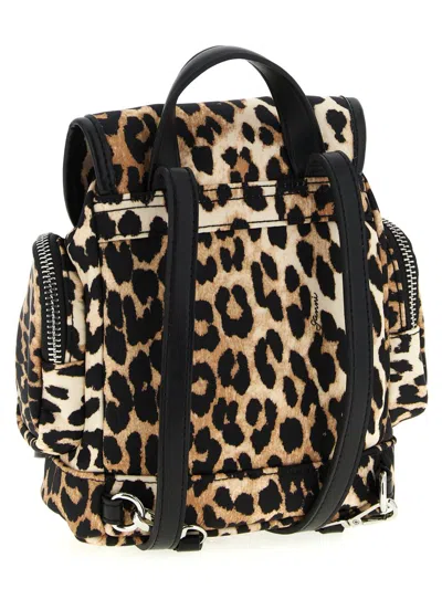 Ganni Women Animalier Print Nano Backpack In Animal Print