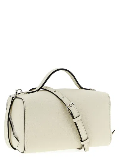 Valextra V-line Crossbody Bag In White