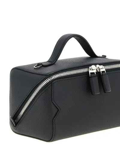 Valextra V-line Crossbody Bag In Black