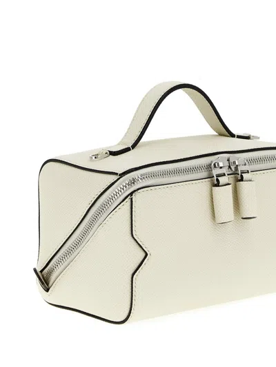 Valextra V-line Crossbody Bag In White