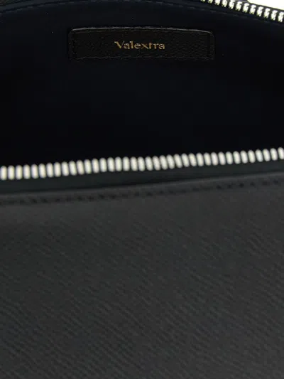 Valextra V-line Crossbody Bag In Black