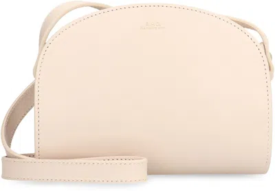 Apc A.p.c. Demi-lune Mini Leather Crossbody Bag In Neutral
