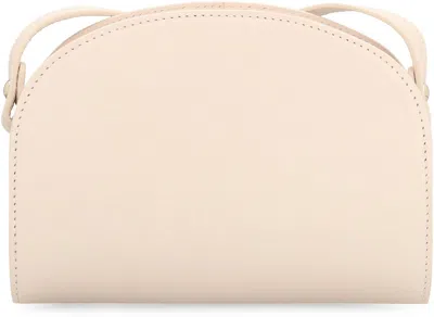 Apc A.p.c. Demi-lune Mini Leather Crossbody Bag In Neutral
