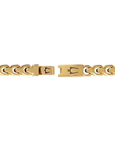 Bulova Men's Link Bracelet In Gold-plated Stainless Steel In Gold