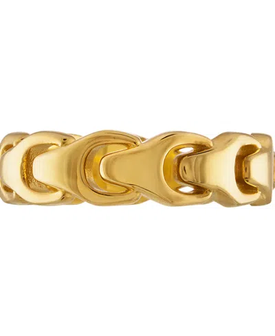 Bulova Men's Link Ring In 14k Gold-plated Sterling Silver In Gold