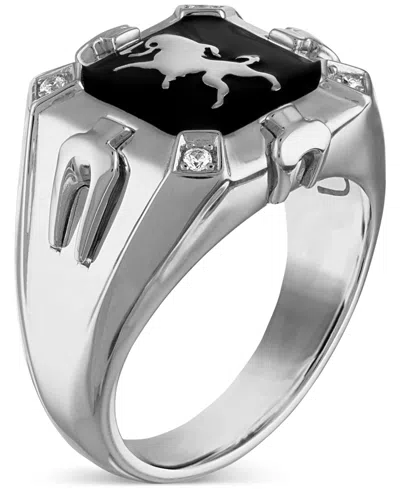 Bulova Men's Crest Of Bohemia Diamond (1/20 Ct. T.w.) Ring In Sterling Silver In Metallic
