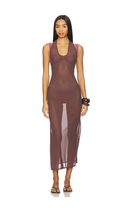 Fae Ava Maxi Dress In Brown